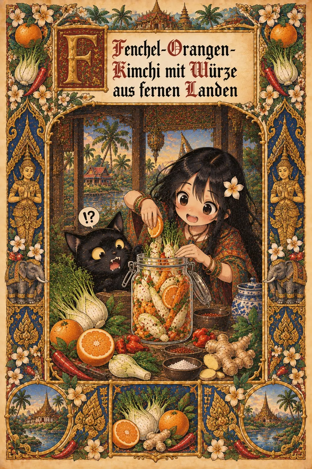 Buchmalerei zum Rezept „Aromatisches Fenchel-Orangen-Kimchi“