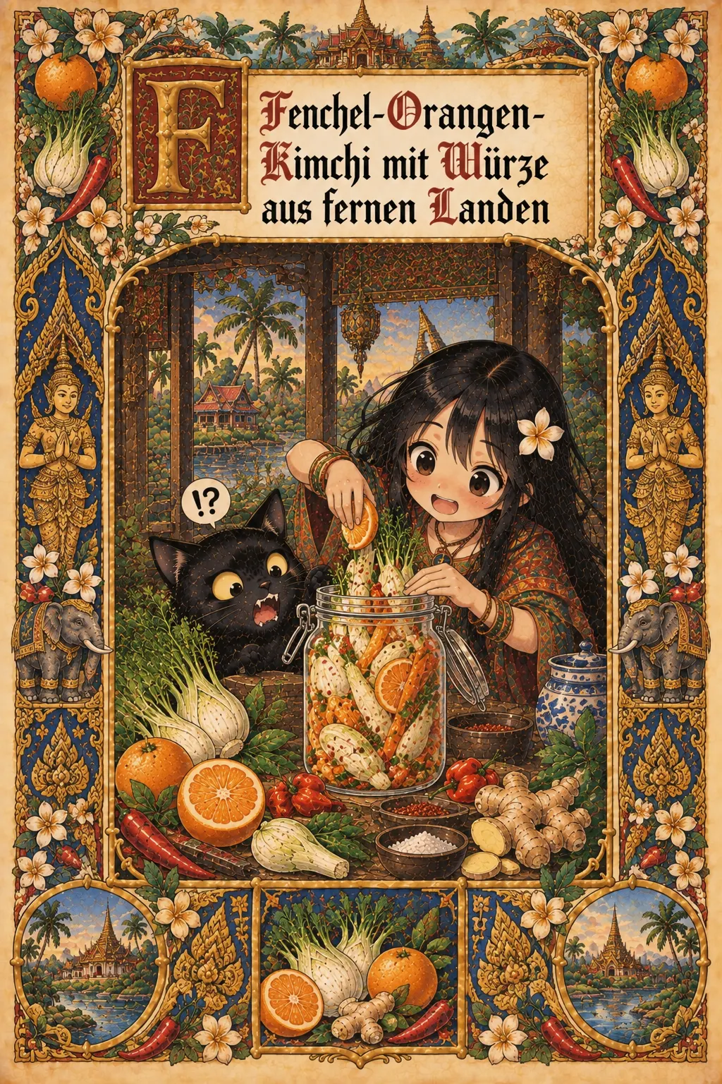 Buchmalerei zum Rezept „Aromatisches Fenchel-Orangen-Kimchi“